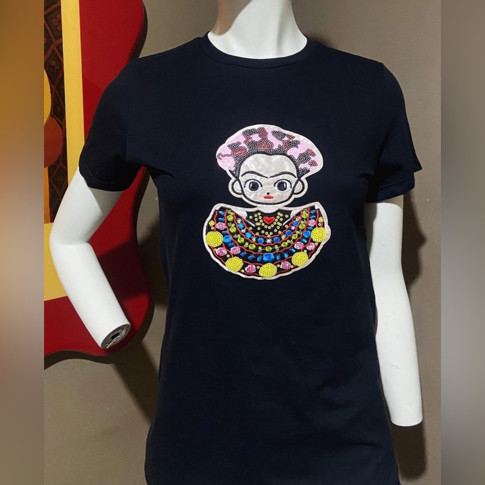 Navy Graphic Tee with Colorful Design